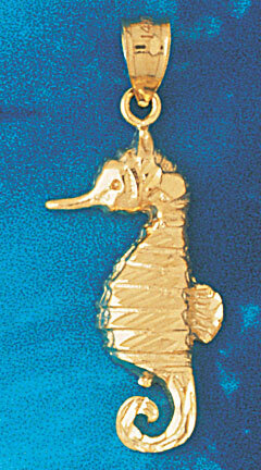 Seahorse Pendant Necklace Charm Bracelet in Yellow, White or Rose Gold 947