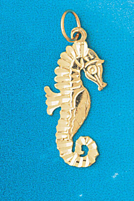 Seahorse Pendant Necklace Charm Bracelet in Yellow, White or Rose Gold 949