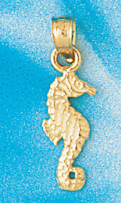 Seahorse Pendant Necklace Charm Bracelet in Yellow, White or Rose Gold 951