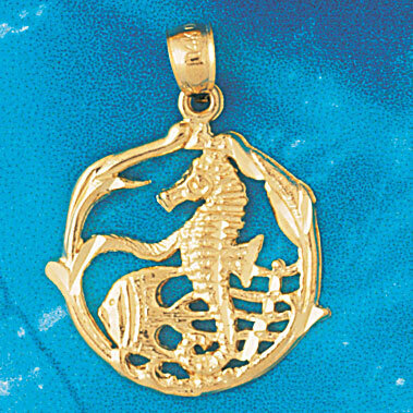 Seahorse Pendant Necklace Charm Bracelet in Yellow, White or Rose Gold 960