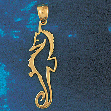 Seahorse Pendant Necklace Charm Bracelet in Yellow, White or Rose Gold 962