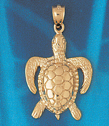 Turtle Pendant Necklace Charm Bracelet in Yellow, White or Rose Gold 965