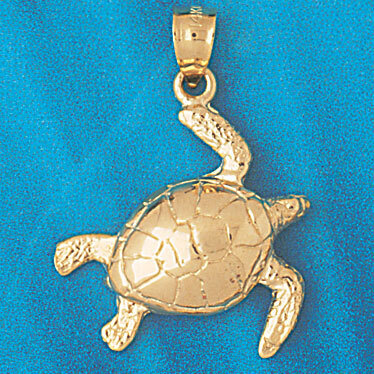 Turtle Pendant Necklace Charm Bracelet in Yellow, White or Rose Gold 969