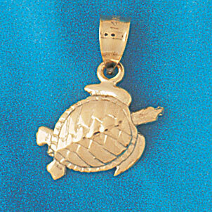 Turtle Pendant Necklace Charm Bracelet in Yellow, White or Rose Gold 970