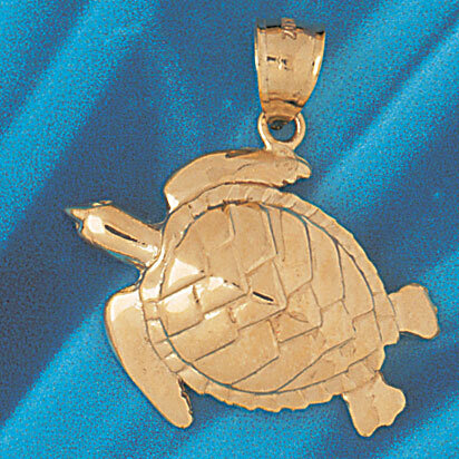 Turtle Pendant Necklace Charm Bracelet in Yellow, White or Rose Gold 972