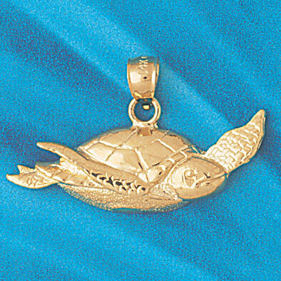 Turtle Pendant Necklace Charm Bracelet in Yellow, White or Rose Gold 973
