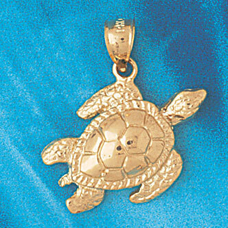 Turtle Pendant Necklace Charm Bracelet in Yellow, White or Rose Gold 974