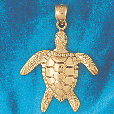Turtle Pendant Necklace Charm Bracelet in Yellow, White or Rose Gold 975