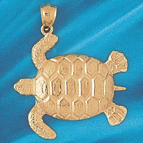 Turtle Pendant Necklace Charm Bracelet in Yellow, White or Rose Gold 977