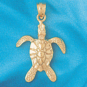 Turtle Pendant Necklace Charm Bracelet in Yellow, White or Rose Gold 979