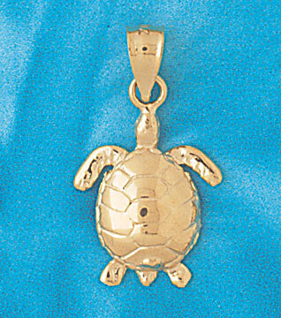 Turtle Pendant Necklace Charm Bracelet in Yellow, White or Rose Gold 980