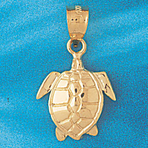 Turtle Pendant Necklace Charm Bracelet in Yellow, White or Rose Gold 981