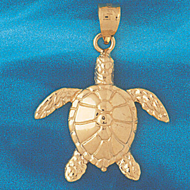 Turtle Pendant Necklace Charm Bracelet in Yellow, White or Rose Gold 982