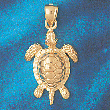 Turtle Pendant Necklace Charm Bracelet in Yellow, White or Rose Gold 983