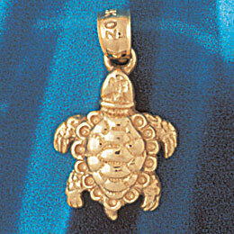 Turtle Pendant Necklace Charm Bracelet in Yellow, White or Rose Gold 985