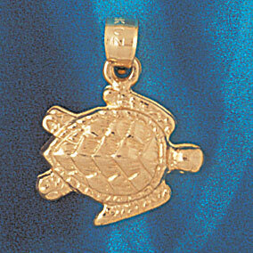Turtle Pendant Necklace Charm Bracelet in Yellow, White or Rose Gold 986