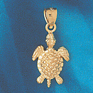 Turtle Pendant Necklace Charm Bracelet in Yellow, White or Rose Gold 987