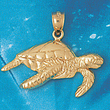 Turtle Pendant Necklace Charm Bracelet in Yellow, White or Rose Gold 990