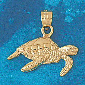 Turtle Pendant Necklace Charm Bracelet in Yellow, White or Rose Gold 991