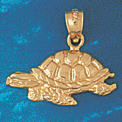 Turtle Pendant Necklace Charm Bracelet in Yellow, White or Rose Gold 992