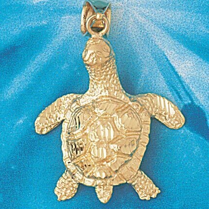 Turtle Pendant Necklace Charm Bracelet in Yellow, White or Rose Gold 995