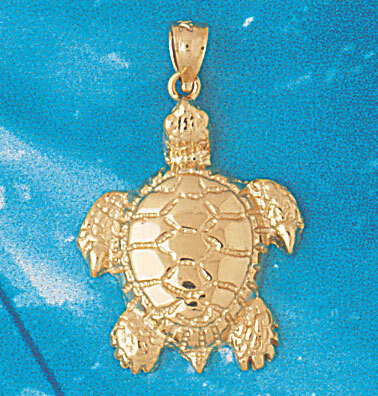 Turtle Pendant Necklace Charm Bracelet in Yellow, White or Rose Gold 996