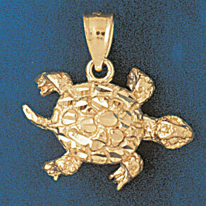 Dazzlers Jewelry Turtle Pendant Necklace Charm Bracelet in Yellow, White or Rose Gold 1005, MPN: DZ…