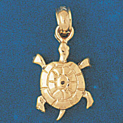Dazzlers Jewelry Turtle Pendant Necklace Charm Bracelet in Yellow, White or Rose Gold 1006, MPN: DZ…