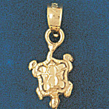 Dazzlers Jewelry Turtle Pendant Necklace Charm Bracelet in Yellow, White or Rose Gold 1007, MPN: DZ…