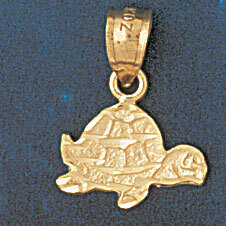 Dazzlers Jewelry Turtle Pendant Necklace Charm Bracelet in Yellow, White or Rose Gold 1009, MPN: DZ…