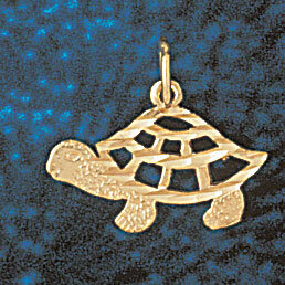 Turtle Pendant Necklace Charm Bracelet in Yellow, White or Rose Gold 1012