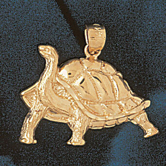 Turtle Pendant Necklace Charm Bracelet in Yellow, White or Rose Gold 1014