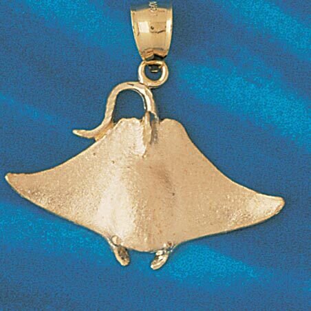 Stingray Fish Pendant Necklace Charm Bracelet in Yellow, White or Rose Gold 1016