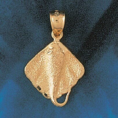 Stingray Fish Pendant Necklace Charm Bracelet in Yellow, White or Rose Gold 1018
