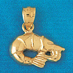 Shrimp Pendant Necklace Charm Bracelet in Yellow, White or Rose Gold 1032