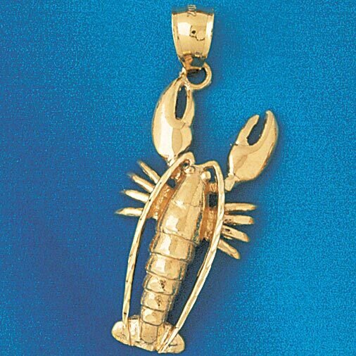 Lobster Pendant Necklace Charm Bracelet in Yellow, White or Rose Gold 1034