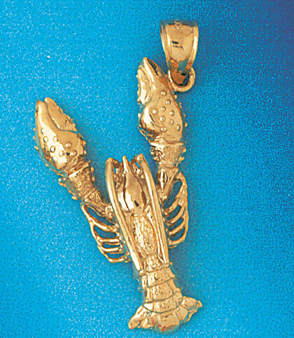 Lobster Pendant Necklace Charm Bracelet in Yellow, White or Rose Gold 1036