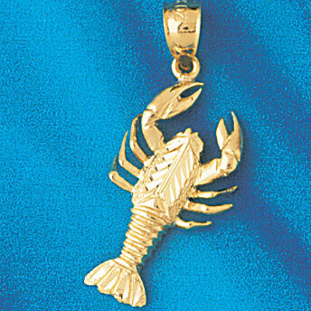 Lobster Pendant Necklace Charm Bracelet in Yellow, White or Rose Gold 1038