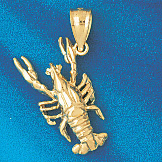 Lobster Pendant Necklace Charm Bracelet in Yellow, White or Rose Gold 1039