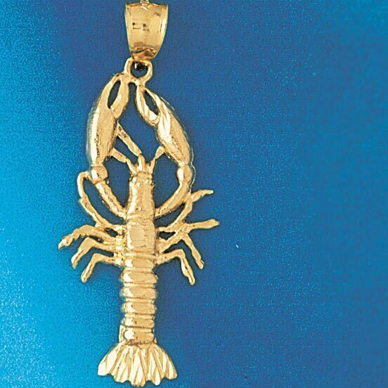 Lobster Pendant Necklace Charm Bracelet in Yellow, White or Rose Gold 1043