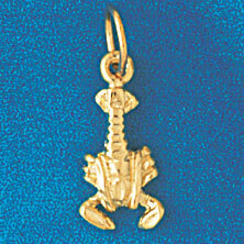 Lobster Pendant Necklace Charm Bracelet in Yellow, White or Rose Gold 1045