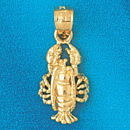 Lobster Pendant Necklace Charm Bracelet in Yellow, White or Rose Gold 1049