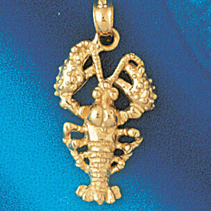 Lobster Pendant Necklace Charm Bracelet in Yellow, White or Rose Gold 1051