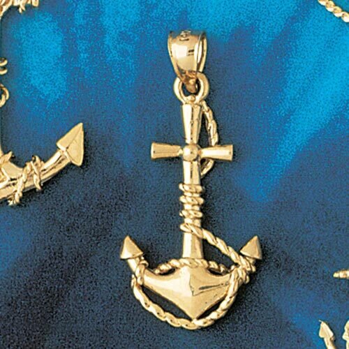 Ship Anchor Pendant Necklace Charm Bracelet in Yellow, White or Rose Gold 1104