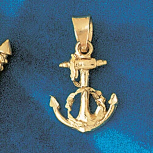 Dazzlers Jewelry Ship Anchor Pendant Necklace Charm Bracelet in Yellow, White or Rose Gold 1105, MP…