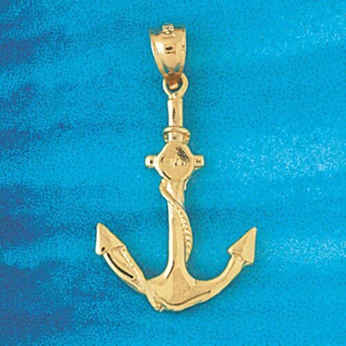 Ship Anchor Pendant Necklace Charm Bracelet in Yellow, White or Rose Gold 1110