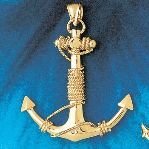 Ship Anchor Pendant Necklace Charm Bracelet in Yellow, White or Rose Gold 1111