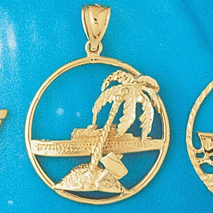 Sailboat Pendant Necklace Charm Bracelet in Yellow, White or Rose Gold 1141