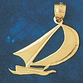 Sailboat Pendant Necklace Charm Bracelet in Yellow, White or Rose Gold 1151
