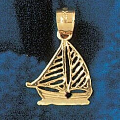 Dazzlers Jewelry Sailboat Pendant Necklace Charm Bracelet in Yellow, White or Rose Gold 1157, MPN: …
